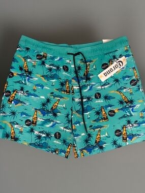 Corona Aqua Tropical Bottle-Print Men's Swim Shorts